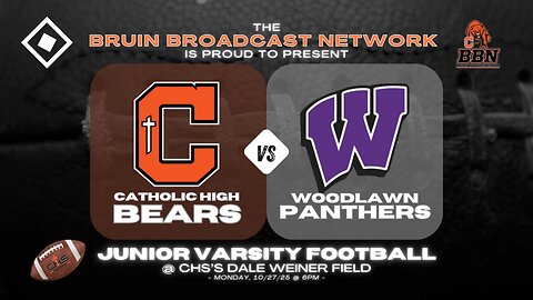 CHS Bears JV Football vs. Woodlawn Panthers @ CHS's Dale Weiner Field - 10/27/25 @ 6p