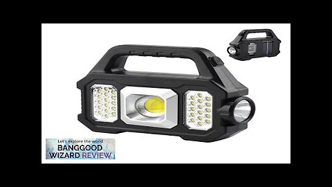 Outdoor Solar LED Camping Light Super Bright Flashlight Work Lights USB Rechargeable Review