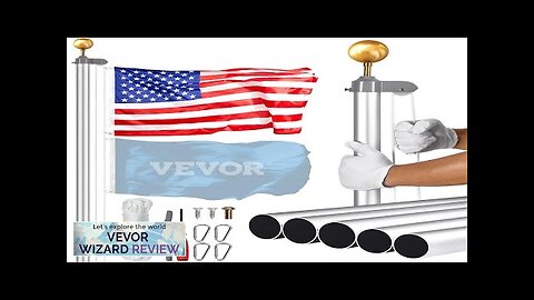 VEVOR 25FT Detachable Flagpole Kit Heavy Duty Aluminum Flag Pole American Silver Review