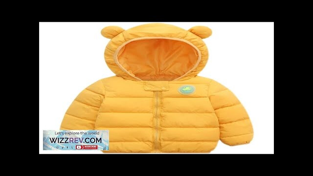 Cute Baby Girls Jacket Kids Boys Light Down Coats With Ear Hoodie Review