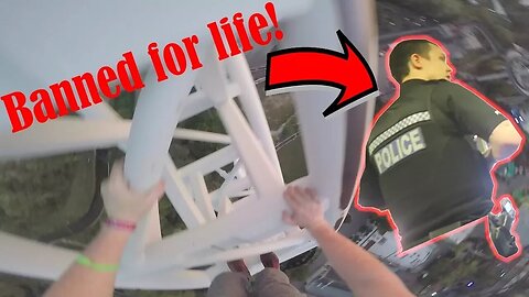 STEALTH The climb down Banned from Thorpe park for life!