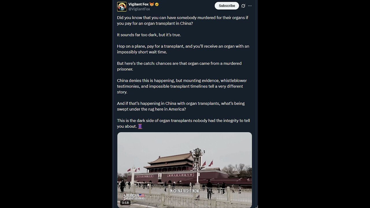 Did you know that you can have somebody murdered for their organs if you pay..