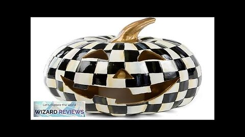 Courtly Check Illuminated Jack-O’-Lantern Black-and-White Light-Up Pumpkin Decor Review