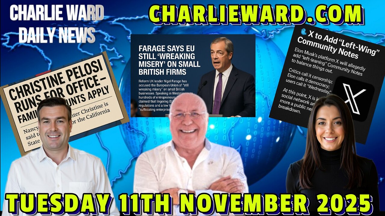 CHARLIE WARD DAILY NEWS WITH CHARLIE WARD, PAUL BROOKER & DREW DEMI TUESDAY 11TH NOVEMBER 2025