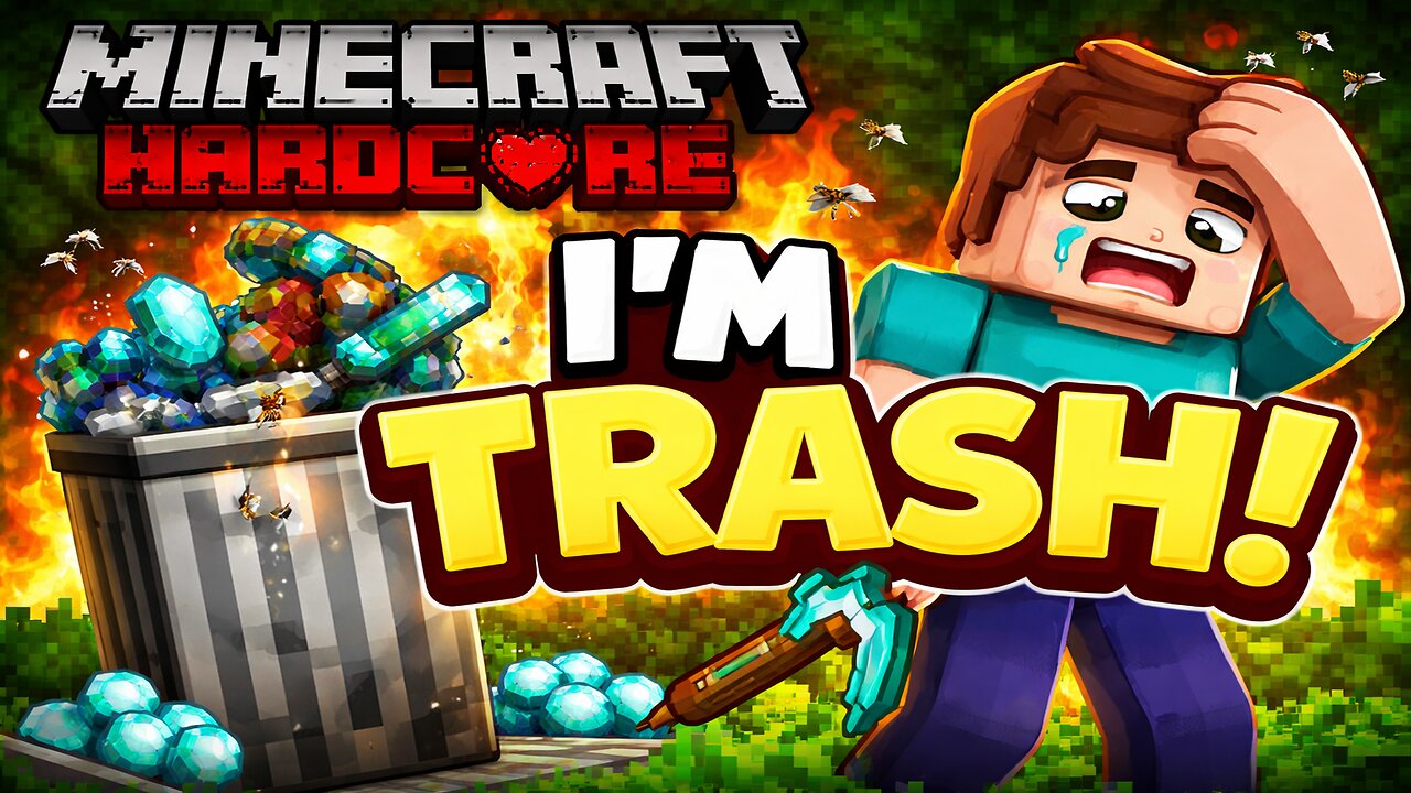 Minecraft Hardcore but i'm TRASH