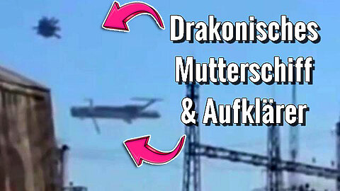 Drakonisches Mutterschiff und reptioloider Aufklärer im Irak über Kraftwerk gefilmt