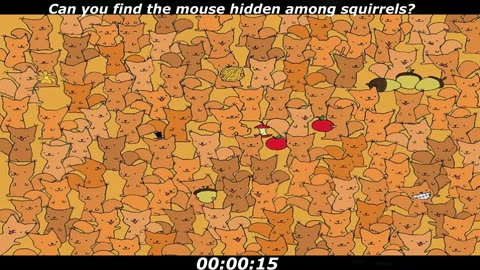 Mouse puzzle: Can you find the mouse hidden among squirrels?
