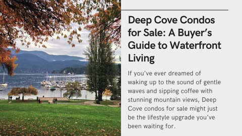 Deep Cove Condos For Sale - www.deepcovedarcy.com