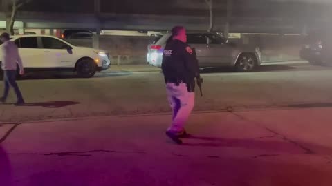 Police clutching weapons are now outside the fire department in Providence where