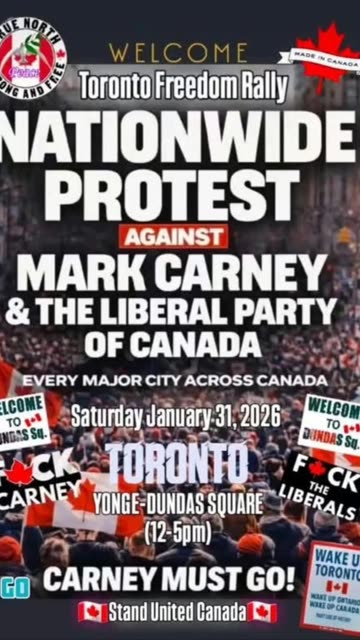 2026 01 22 protest w Toronto będzie 31 stycznia. Linki pod video