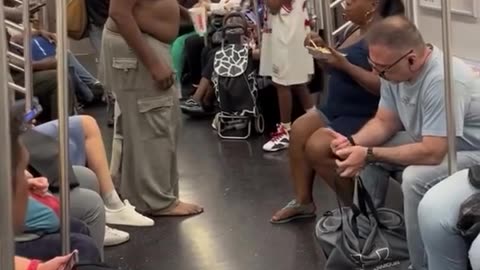 Last-Minute Munchies! This Subway Rider's Hunger is Unstoppable! #comedy #viral #unexpected #funny