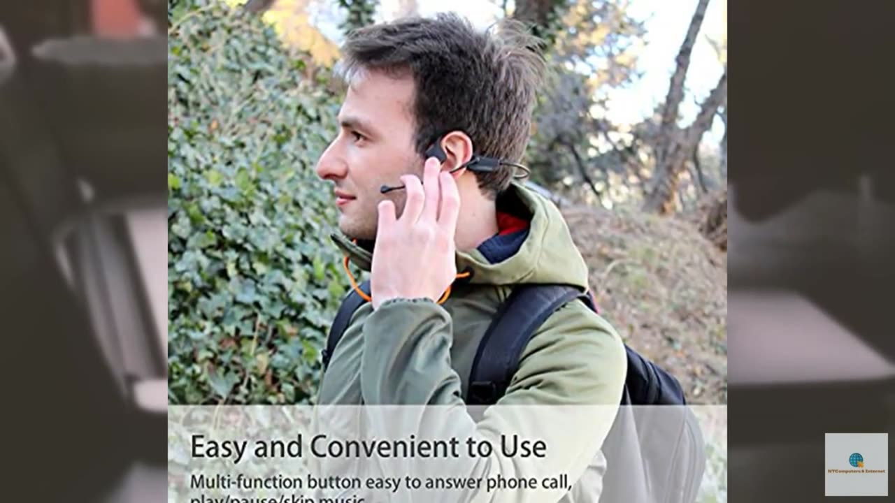 YouthWhisper Bone Conduction Bluetooth Headphones with mic, Open-Ear Headset wit