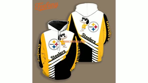 Pittsburgh Steelers Snoopy 3D Hoodie Yellow Black Printed Classic