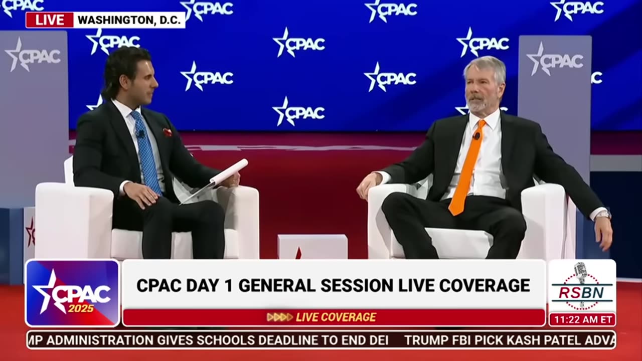 Michael Saylor talks BITCOIN & HIS $48 BILLION DOLLAR GAMBLE at CPAC 2025 Day One - 2/20/25
