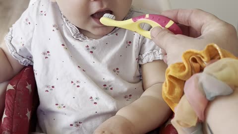 Mommy Tries Brushing Kayla’s Teeth — Baby Says No!