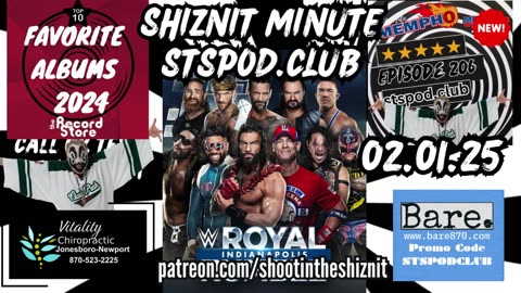 SHIZNIT MINUTE 02.01.25 -BT TALKS Memphis Wrestling & Royal Rumble! #RoyalRumble
