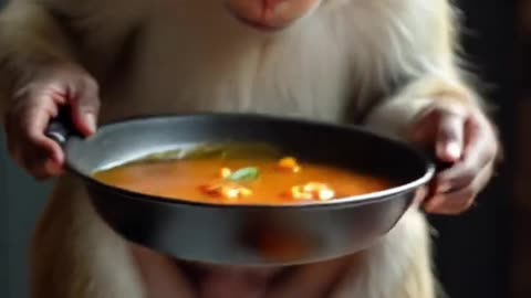 The monkey chief's dinner time