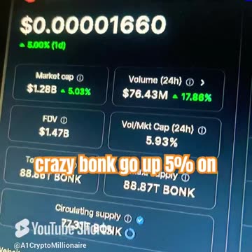 bonk price prediction crypto market bull run! #fyp