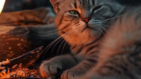 Camp Fire Cat