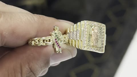 Real 10K Gold His & Hers San Judas Tadeo Rings