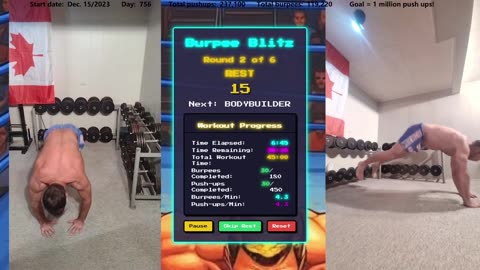 Everyday 450 push ups and 180 Burpees!