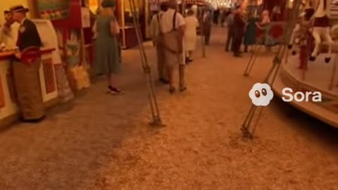 Sora 2 1940's carnival, ai generated