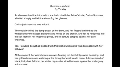 Summer in Autumn, Part 1 (A Nerdy Black Girl Gets Spanked by her Adopted Dad)