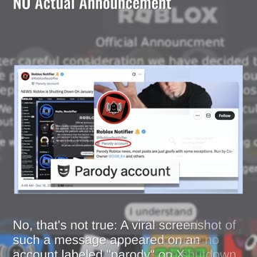 Fact Check: JOKE Post Said Roblox Was Shutting Down On January 1st -- NO Actual Announcement
