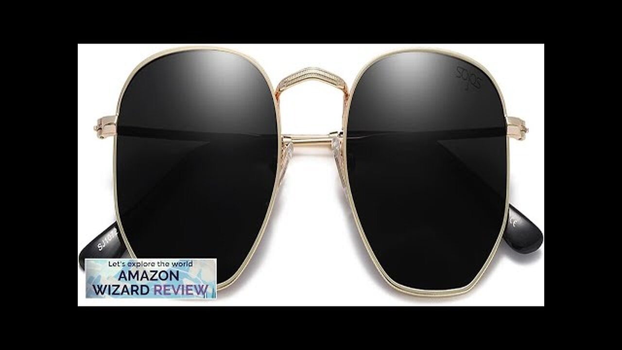 SOJOS Square Polarized Sunglasses for Women Men Small Hexagonal Polygon Mirrored Lens Review