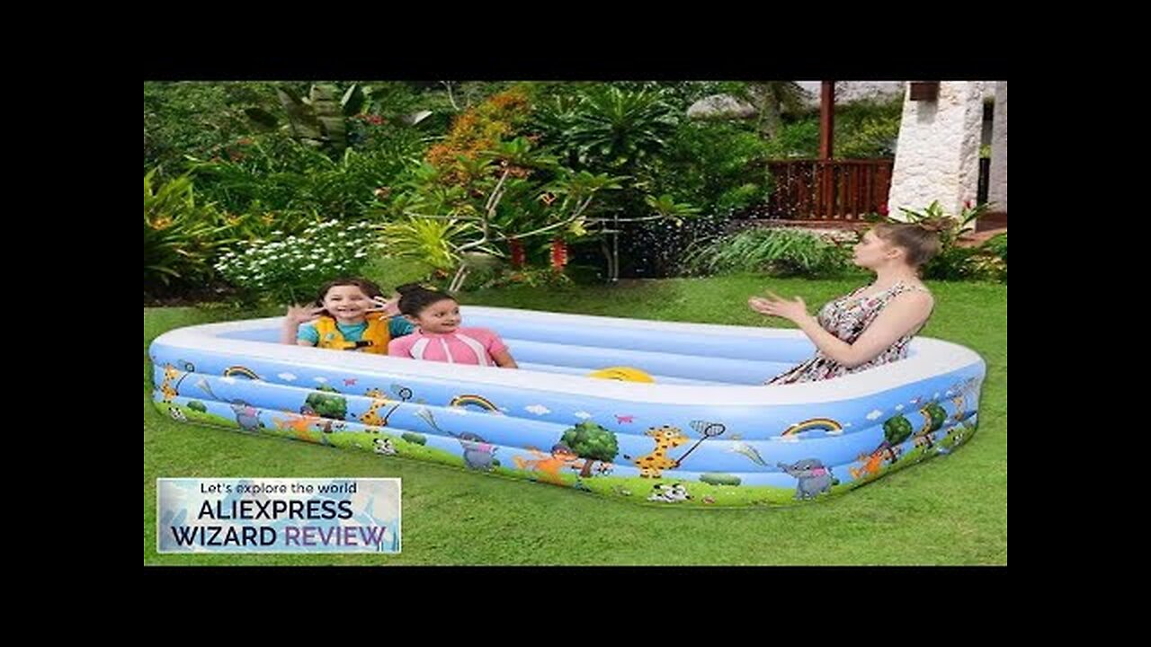 Inflatable Pool For Kids Square Thickened swimming pool Foldable Paddling Pool Review