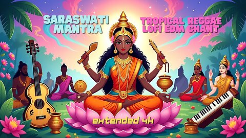 Saraswati Gayatri Mantra – Tropical EDM x LoFi Reggae Chant 🌊📿