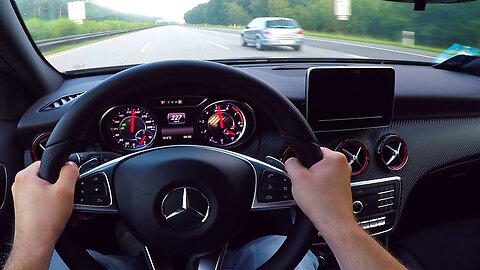 Mercedes A45 AMG Onboard POV Autobahn acceleration top speed Drive Sound