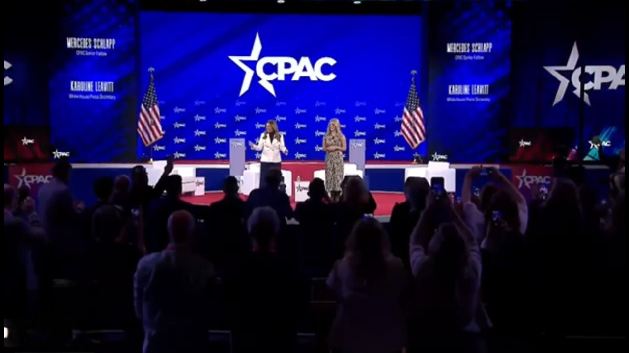 WATCH LIVE: White House press secretary Leavitt speaks to conservative activist Schlapp at CPAC