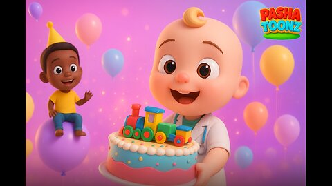 JJ’s Birthday Train Song 🎂 All Aboard the Fun! | Nursery Rhymes & Kids Songs | PashaToonz
