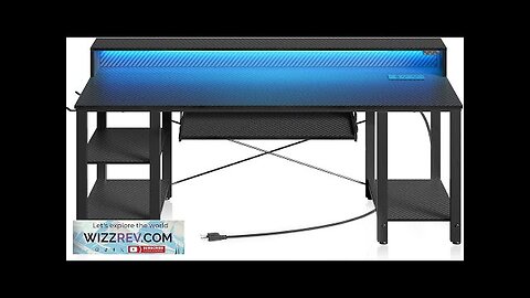 Rolanstar Computer Desk with LED Lights & Power Outlets 54” Gaming Desk Review