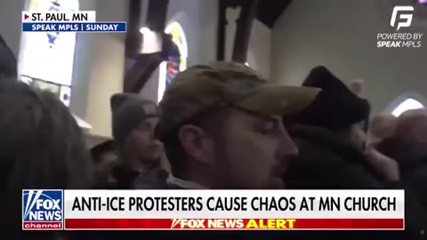 Angry anti-ICE protestors storm a Minnesota church on Sunday