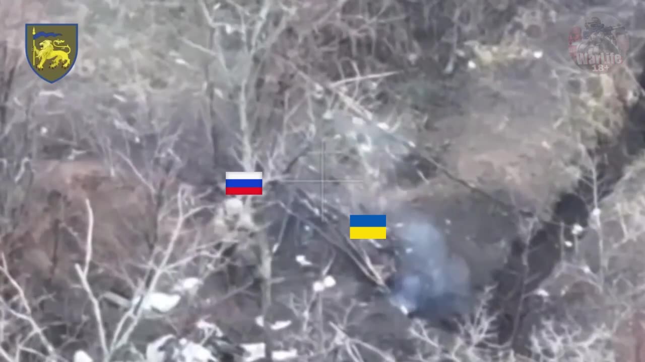 Single Russian Soldier Jumps into Ukrainian Trenches