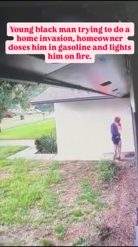 Homeowner lights attempted home invading negro up in flames