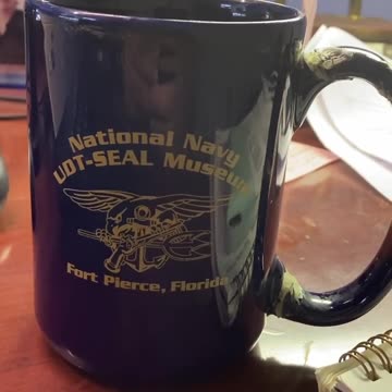 Drinking Coffee from My Vintage Navy SEAL Museum Mug ☕ | Handle Glued Back Several Times! #navy
