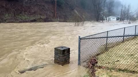 Major flooding occurring in Hurley, Virginia