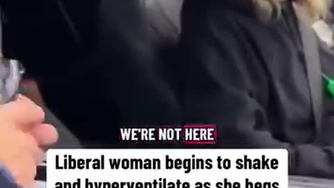 Liberal woman begins to shake and hyperventilate as she begs federal agents not to arrest her