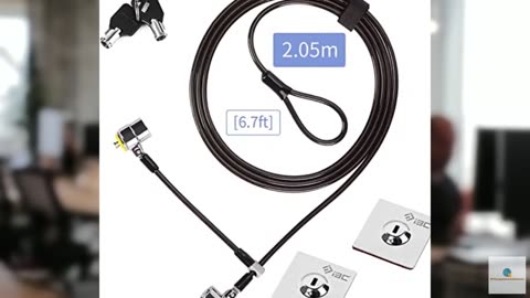 I3C Laptop Lock, Combination Security Lock Cable with Keys and Anchor Plate, Ant