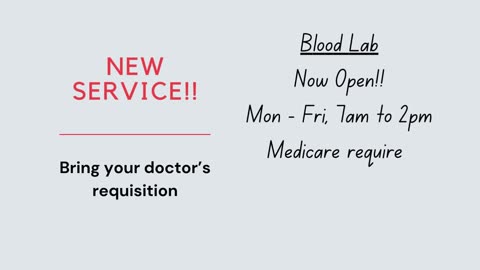 Blood Lab now open!!