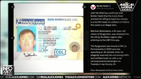 A Kyrgyzstani illegal migrant triggered a grisly head-on collision in Indiana