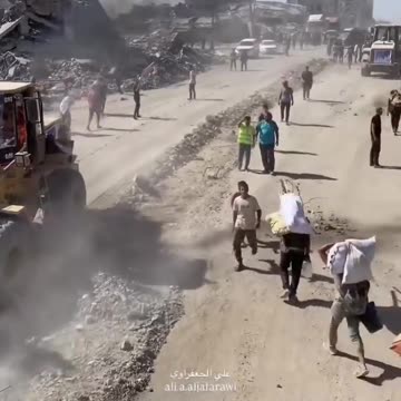 Rubble removal operations underway following the exodus of Israeli forces from the Gaza Strip