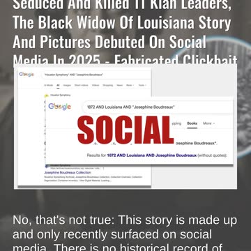 Fact Check: 'Josephine Boudreaux' NOT Real Figure From 1872 Who Seduced And Killed 11 Klan Leaders