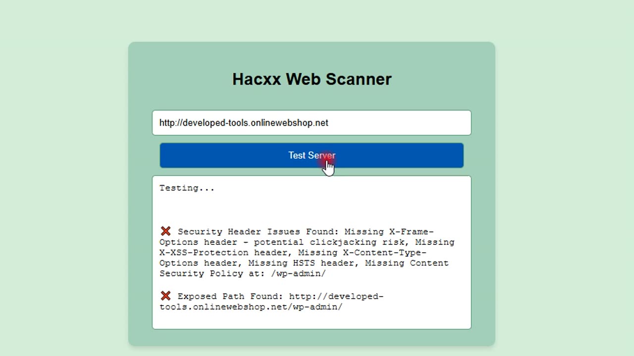 Hacxx Web Scanner Demo