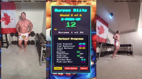 Everyday 450 push ups and 180 Burpees!