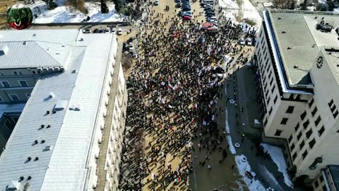 Протест на Възраждане пред БНБ за запазване на българския лев на 22.02.2025 - кадри отвисоко