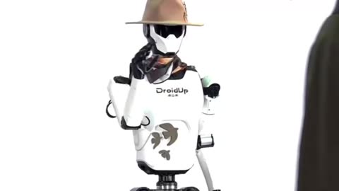 Shanghai DroidUp Robotics Company's humanoid robot Walker2 at JD's new fashion show.